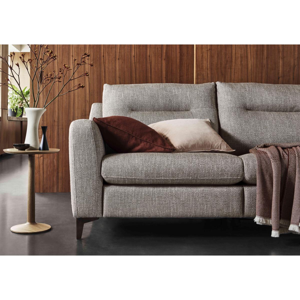 G Plan - Arlo 2 Seater Fabric Power Recliner Sofa - Yarn Slate with Walnut Feet – image 4