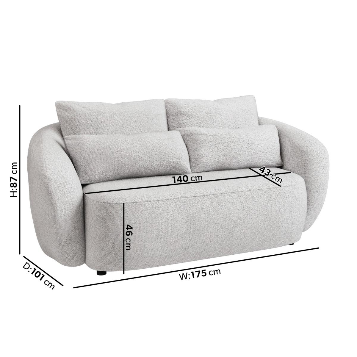 Cream Chenille 3 Seater & 2 Seater Sofa Set - Vera – image 4