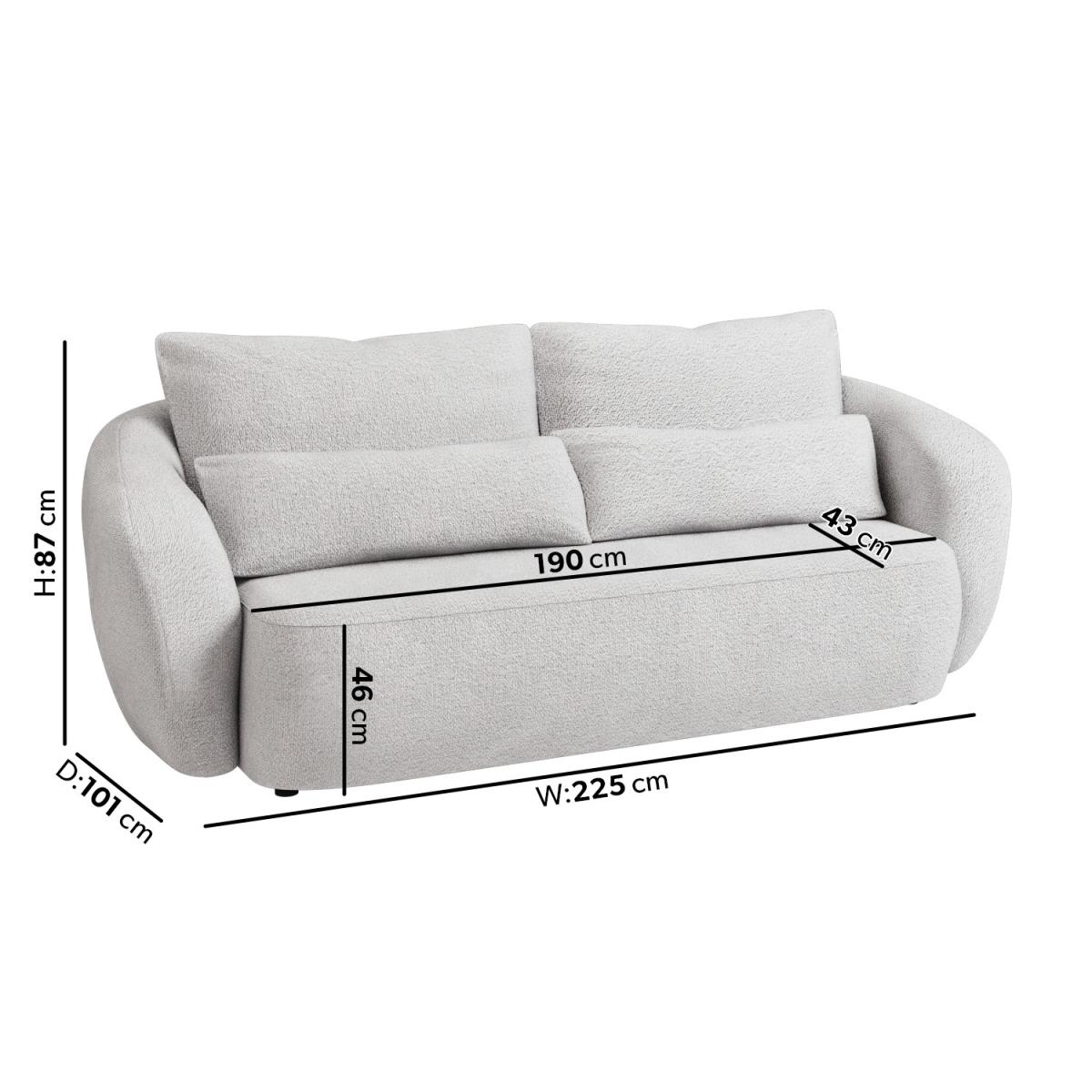 Cream Chenille 3 Seater & 2 Seater Sofa Set - Vera – image 5