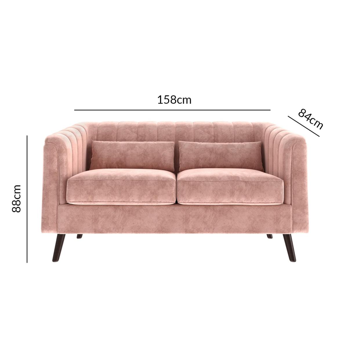 Pink Velvet 3 Seater Sofa & 2 Seater Sofa Set - Lotti – image 4