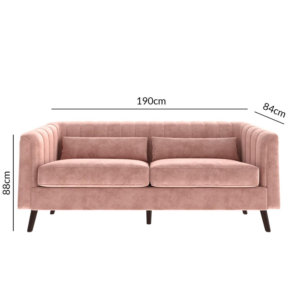 Pink Velvet 3 Seater Sofa & 2 Seater Sofa Set - Lotti – image 7