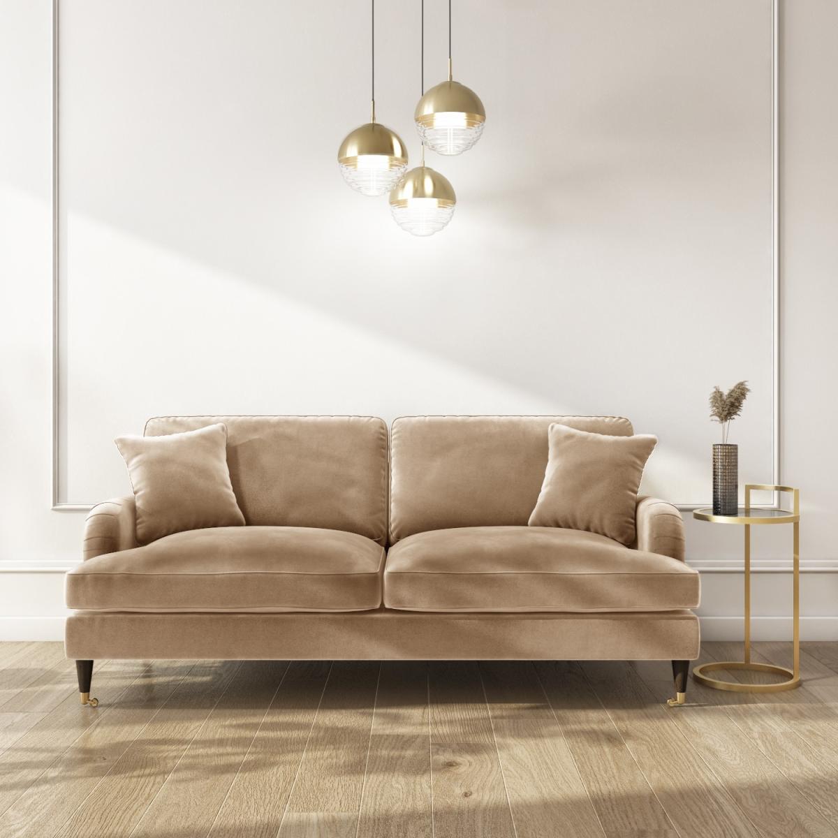 Sofa Set in Beige Velvet 3 & 2 Seater - Payton – image 3