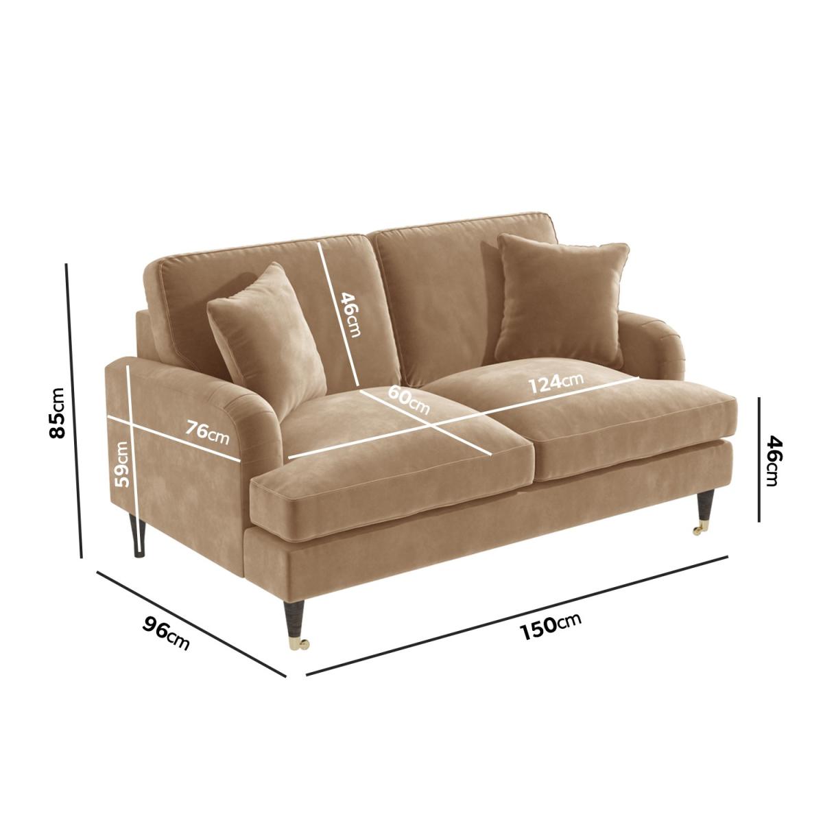 Sofa Set in Beige Velvet 3 & 2 Seater - Payton – image 4