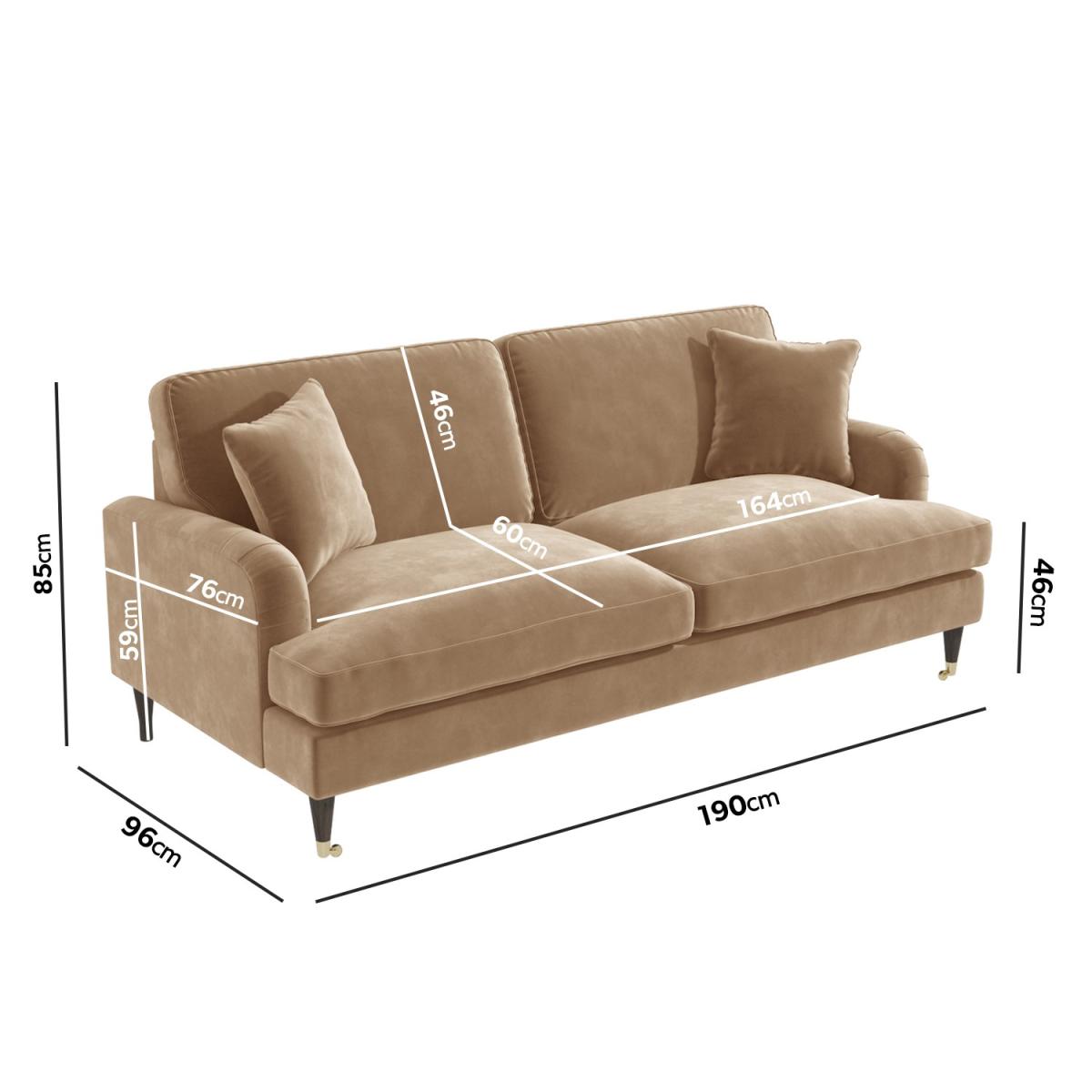 Sofa Set in Beige Velvet 3 & 2 Seater - Payton – image 5