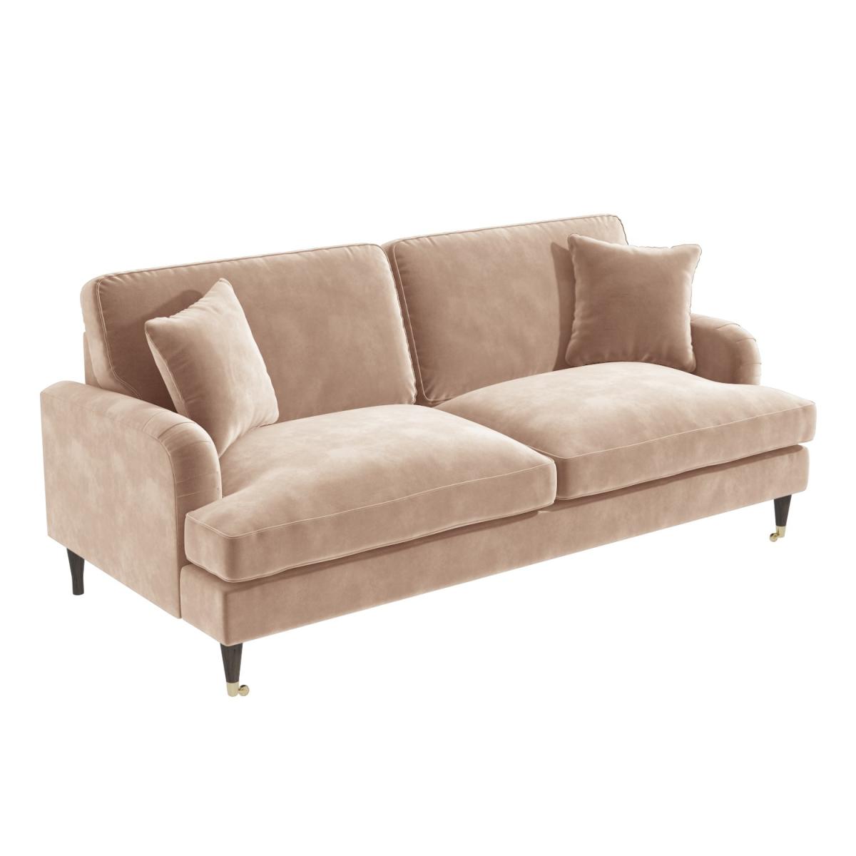 Velvet 2 Seater Sofa in Blush Pink - Payton – image 4