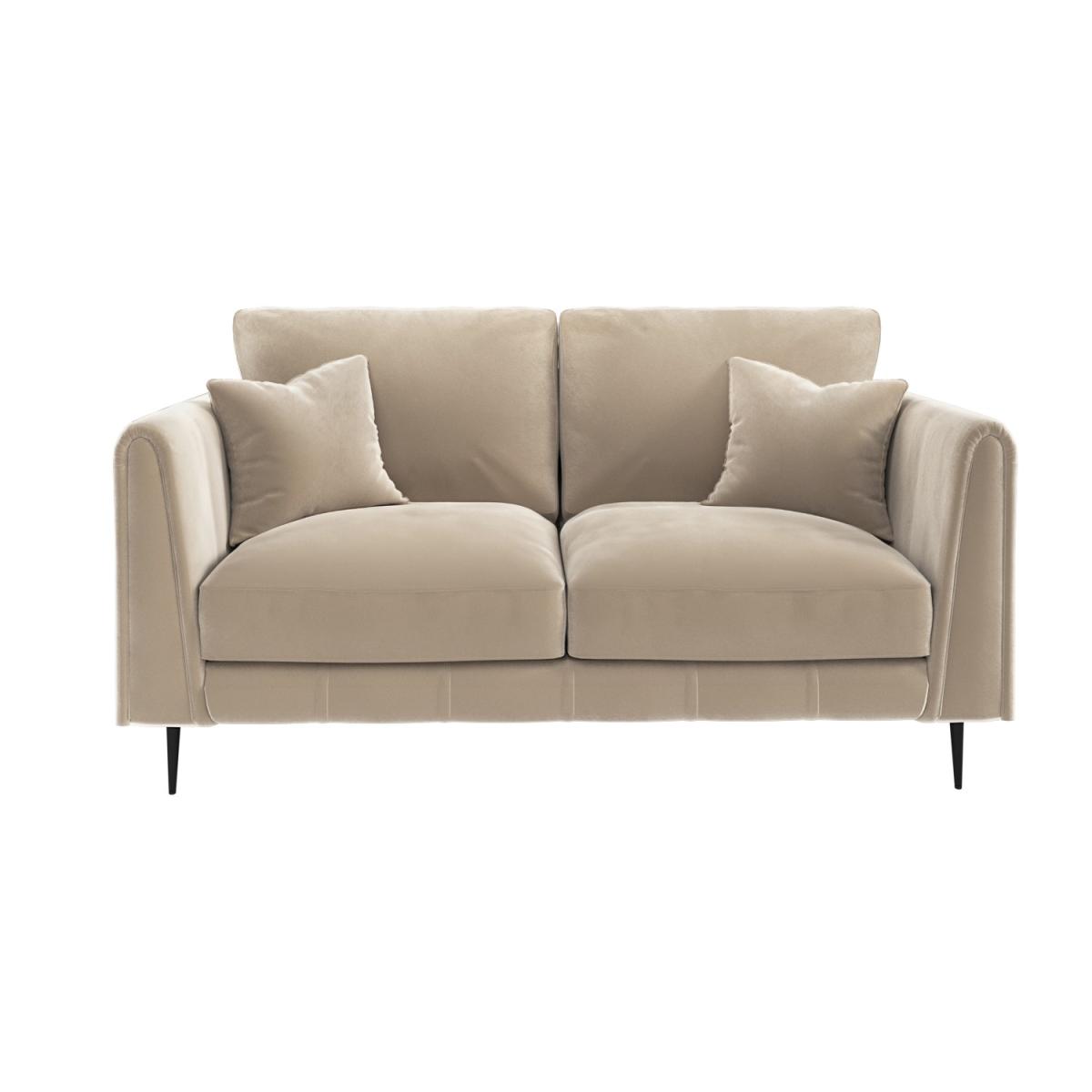 Beige Velvet 2 Seater Sofa - Tahlia – image 4