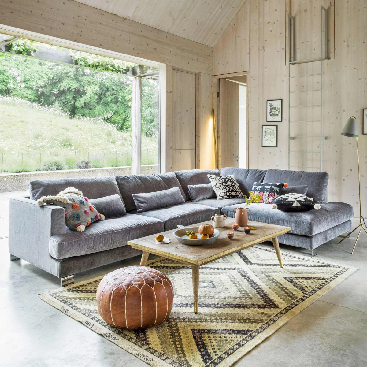 Dakota 2 Seater Left Chaise - Petrol Lario Velvet – image 1