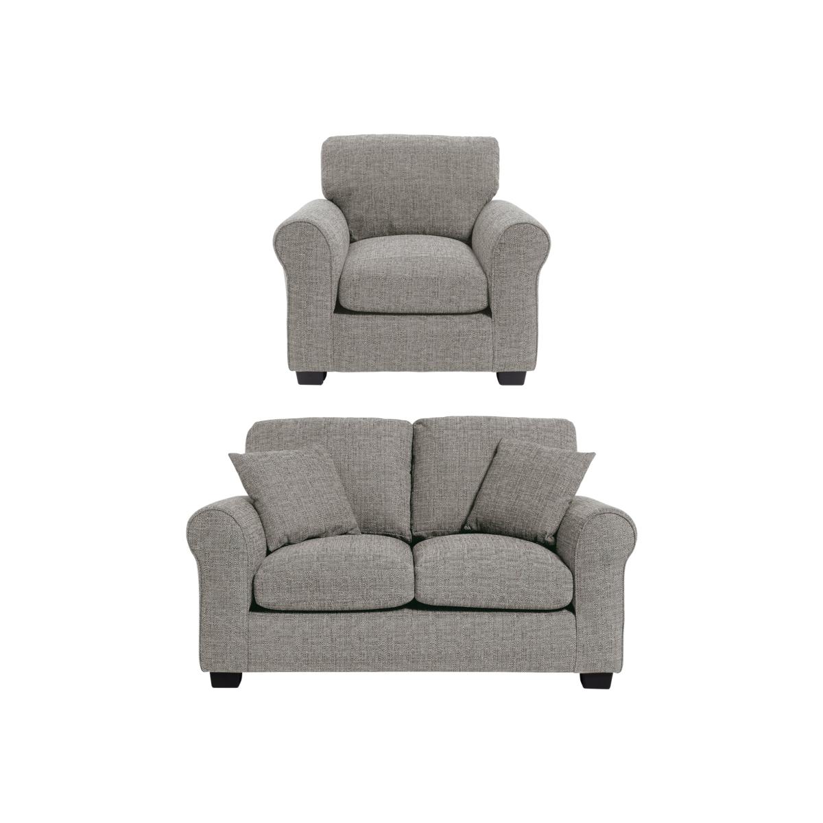 Habitat Lisbon Fabric Chair & 2 Seater Sofa - Grey – image 1