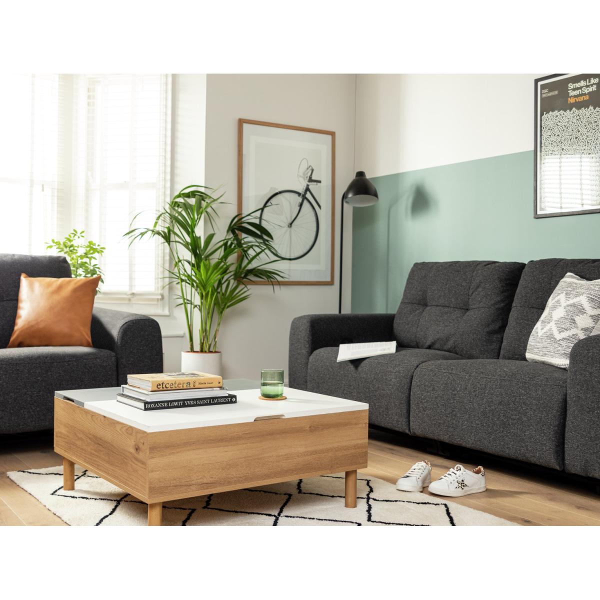 Habitat Ghost 2 Seater Fabric Recliner Sofa - Charcoal – image 3