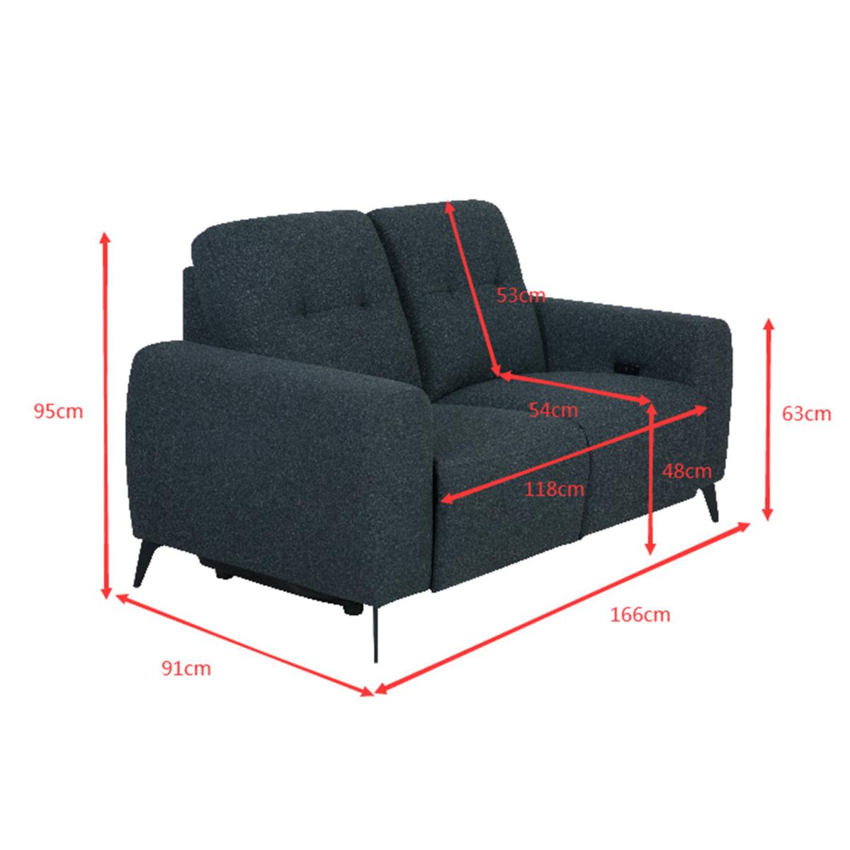 Habitat Ghost 2 Seater Fabric Recliner Sofa - Charcoal – image 8