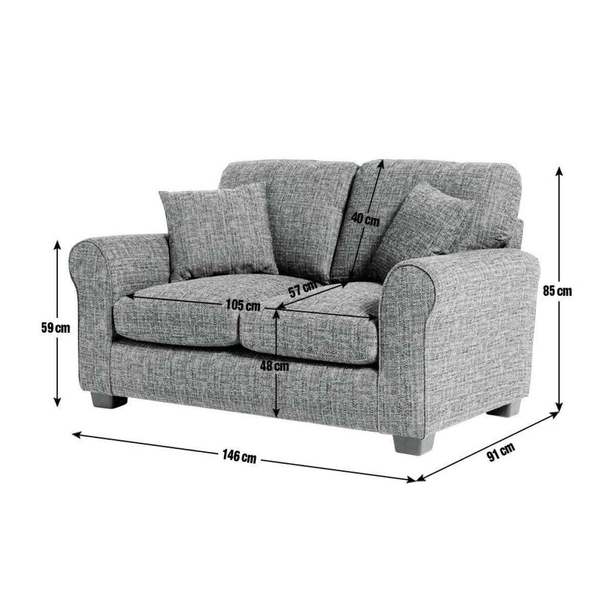 Habitat Lisbon Fabric 2 Seater Sofa - Grey – image 4