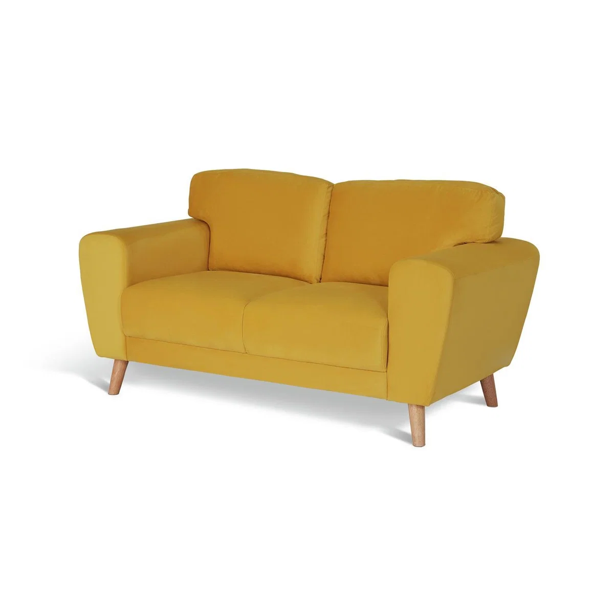 Habitat Snuggle 2 Seater Velvet Sofa - Yellow – image 2