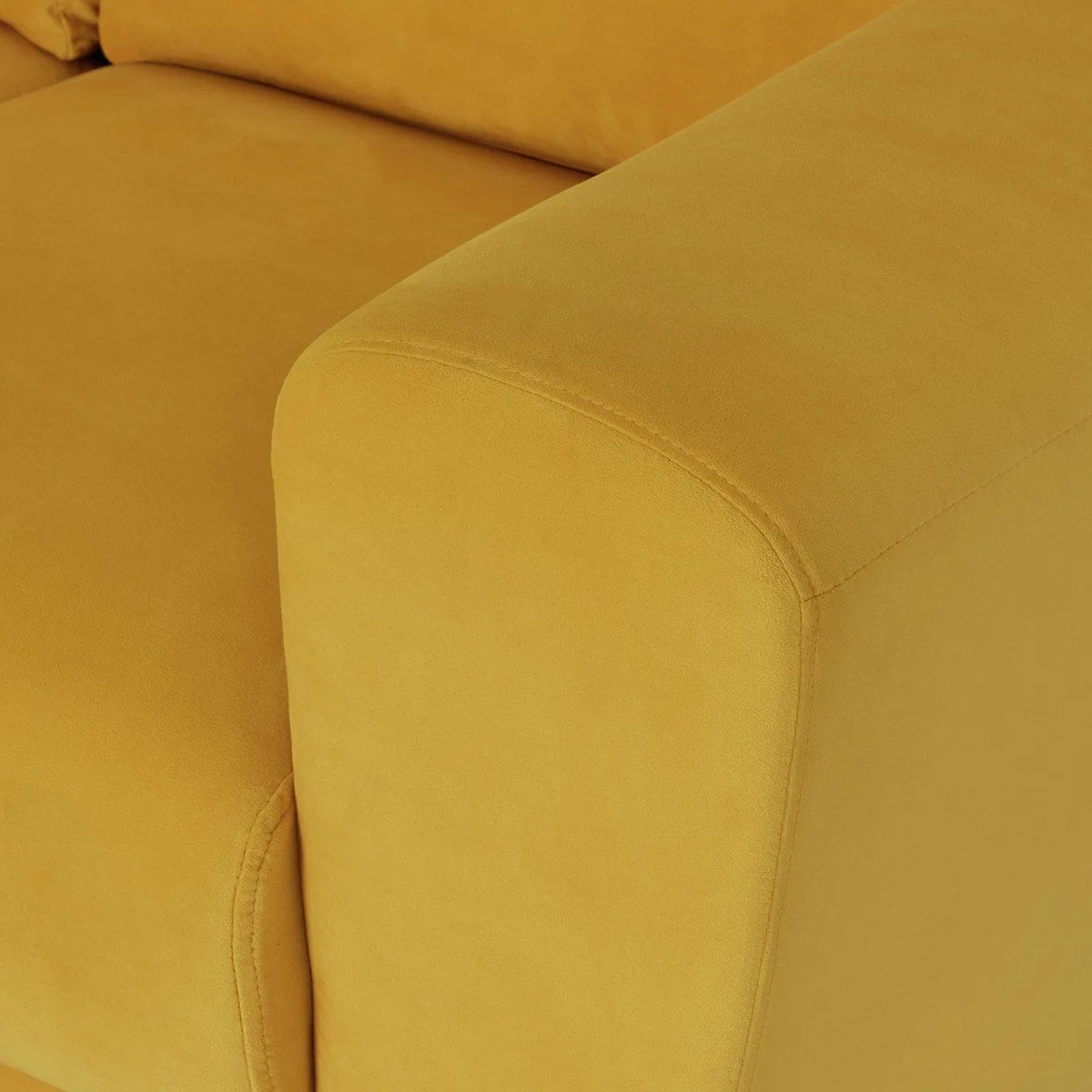 Habitat Snuggle 2 Seater Velvet Sofa - Yellow – image 5
