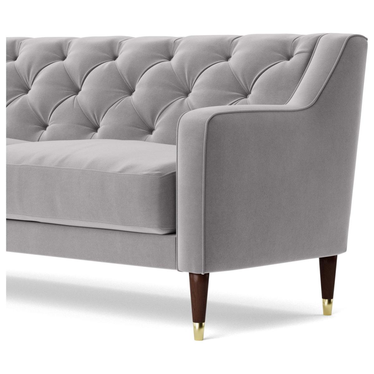Swoon Pritchard Velvet 2 Seater Sofa - Silver Grey – image 5