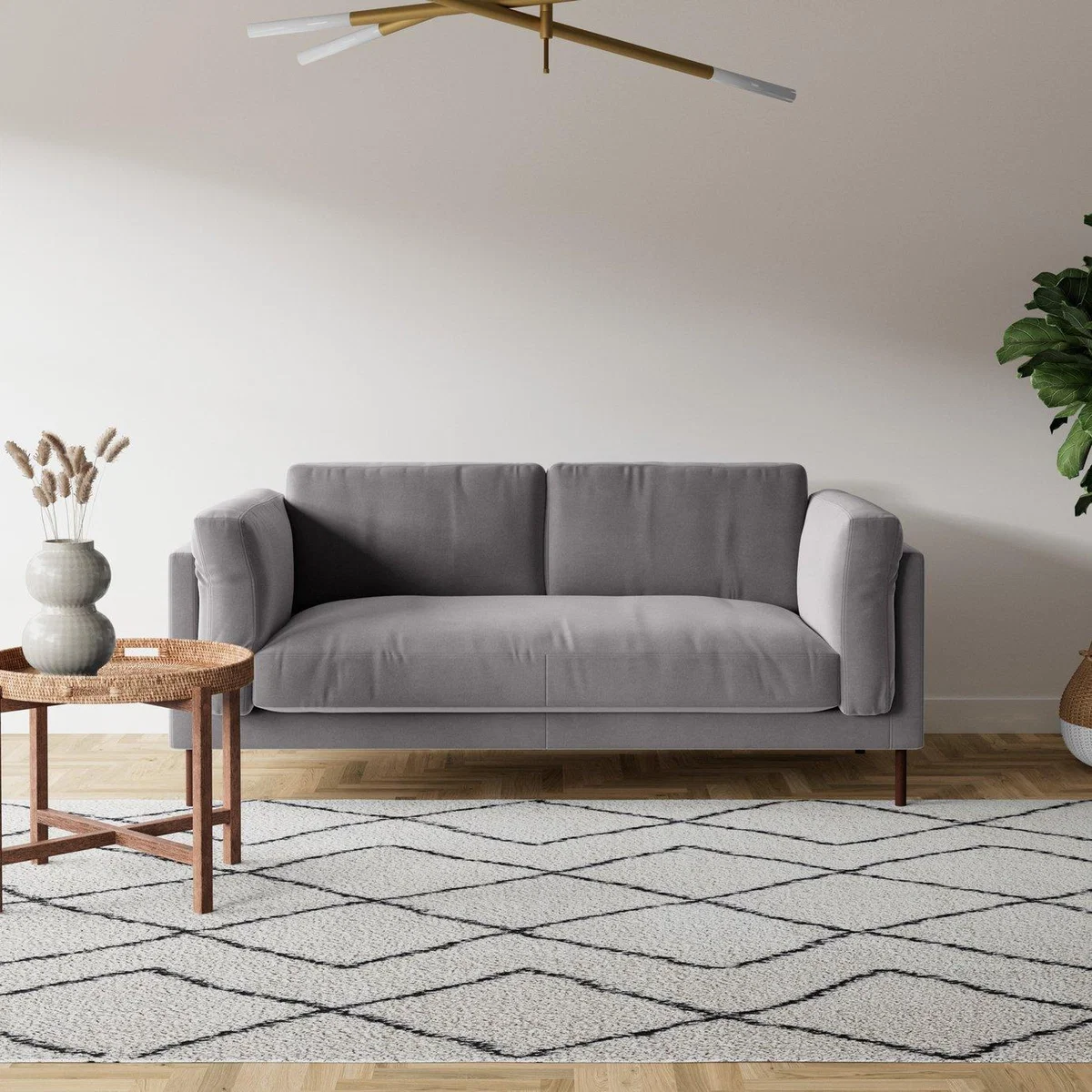 Swoon Munich Velvet 2 Seater Sofa - Silver Grey – image 3