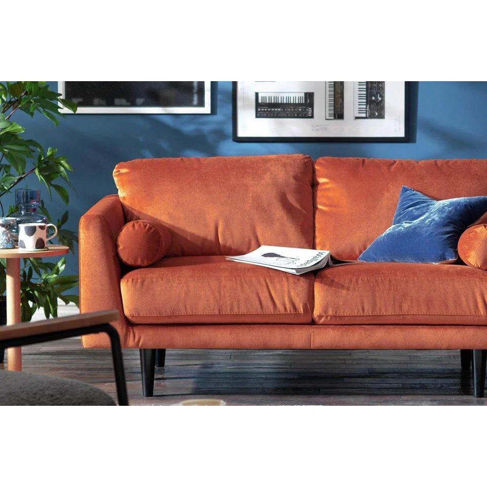 Habitat Jackson 2 Seater Velvet Sofa - Black – image 2