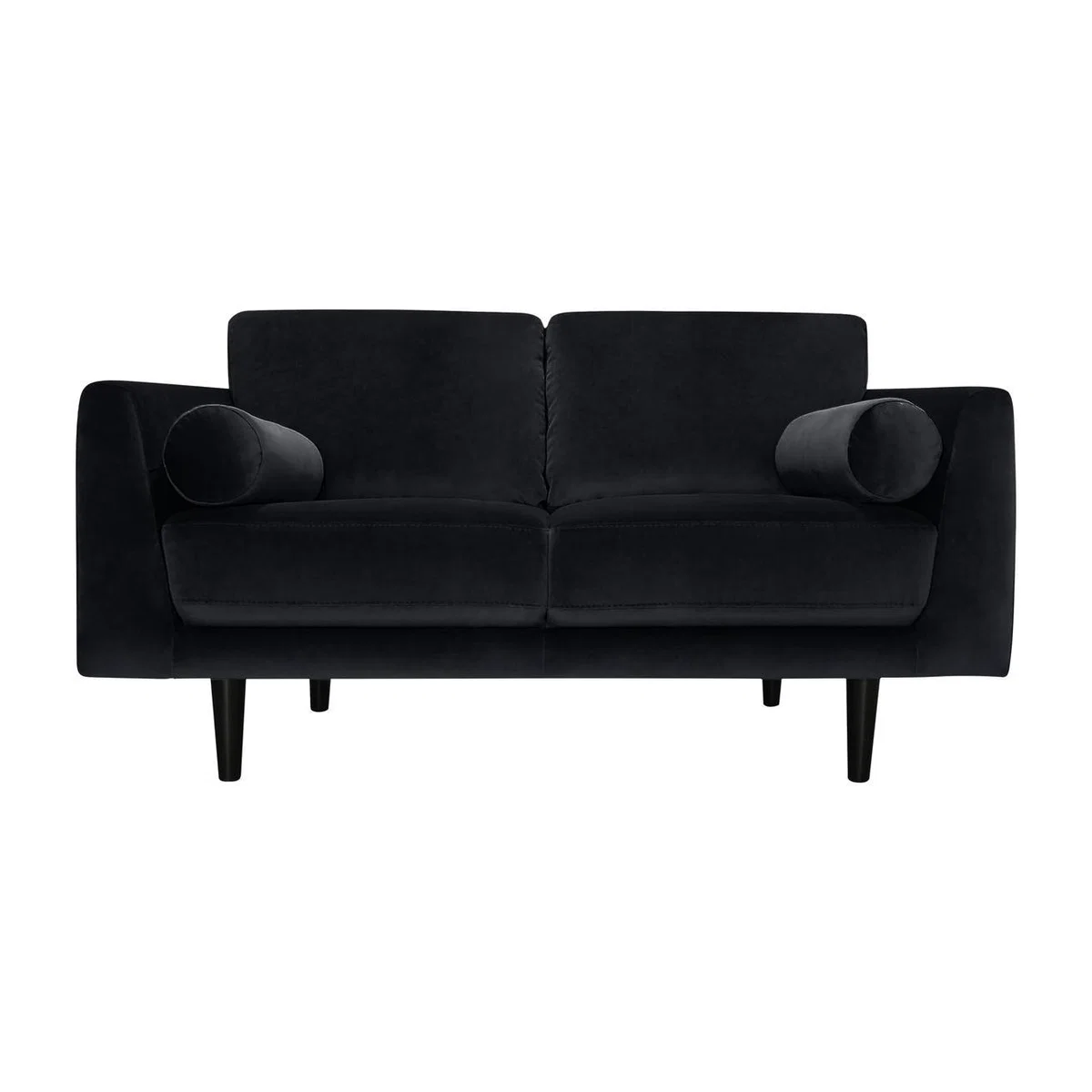 Habitat Jackson 2 Seater Velvet Sofa - Black – image 1