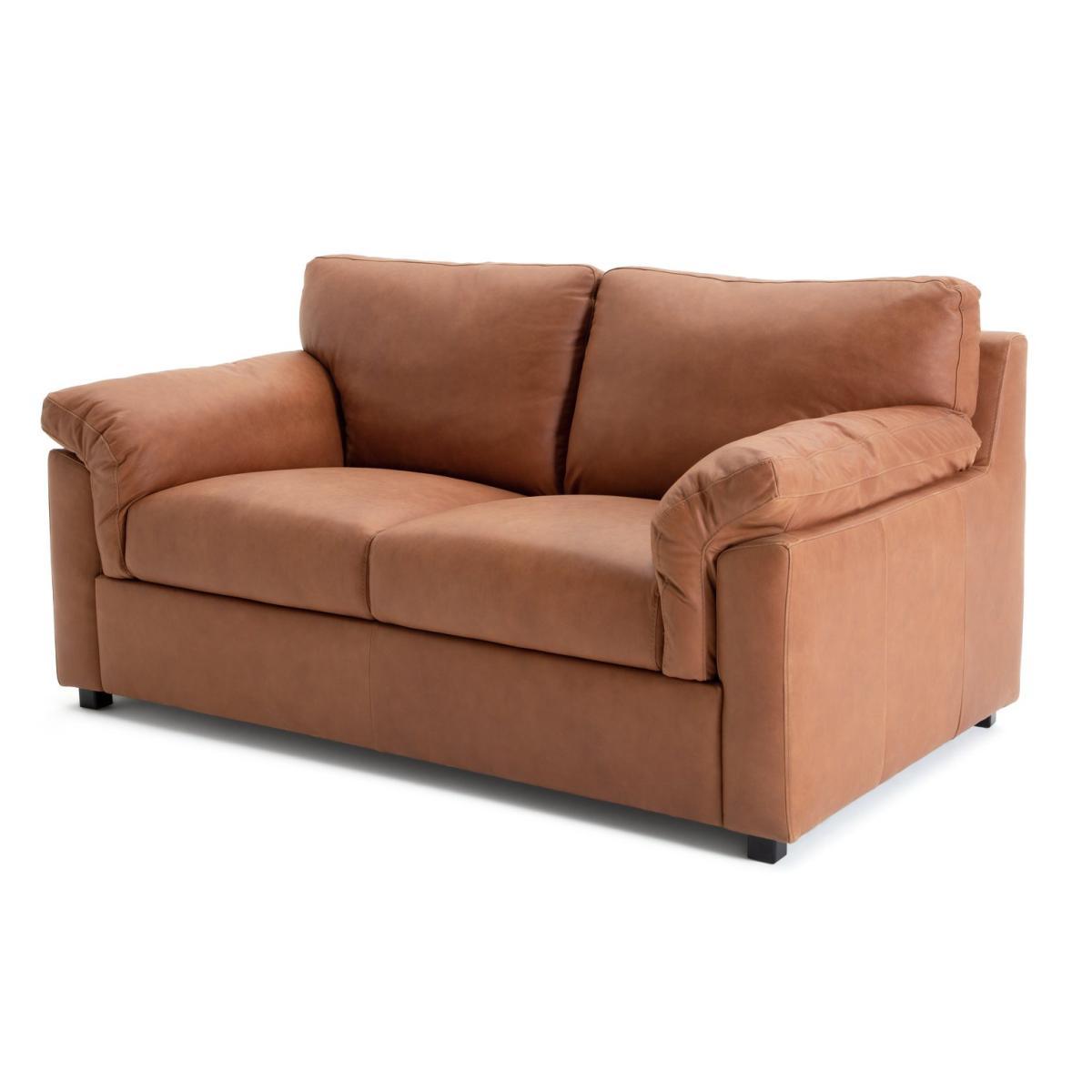 Habitat Florence 2 Seater Leather Sofa - Tan – image 5
