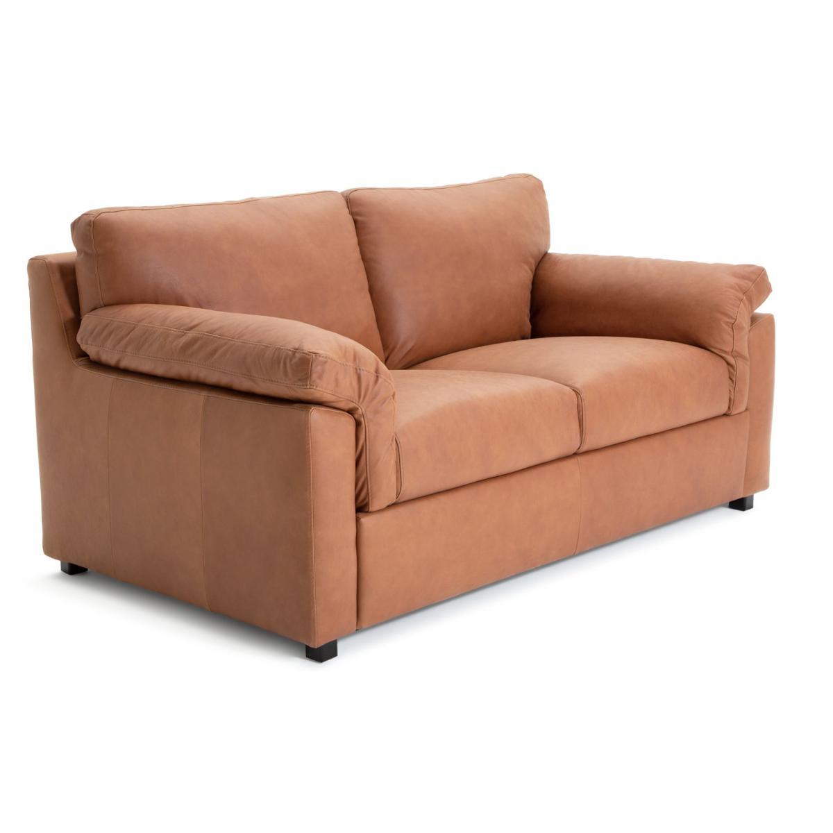 Habitat Florence 2 Seater Leather Sofa - Tan – image 7