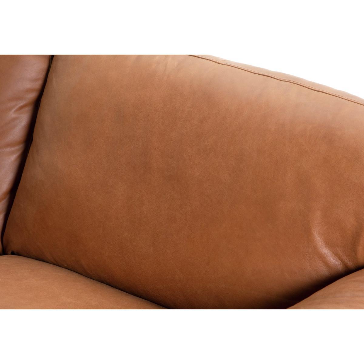 Habitat Florence 2 Seater Leather Sofa - Tan – image 8