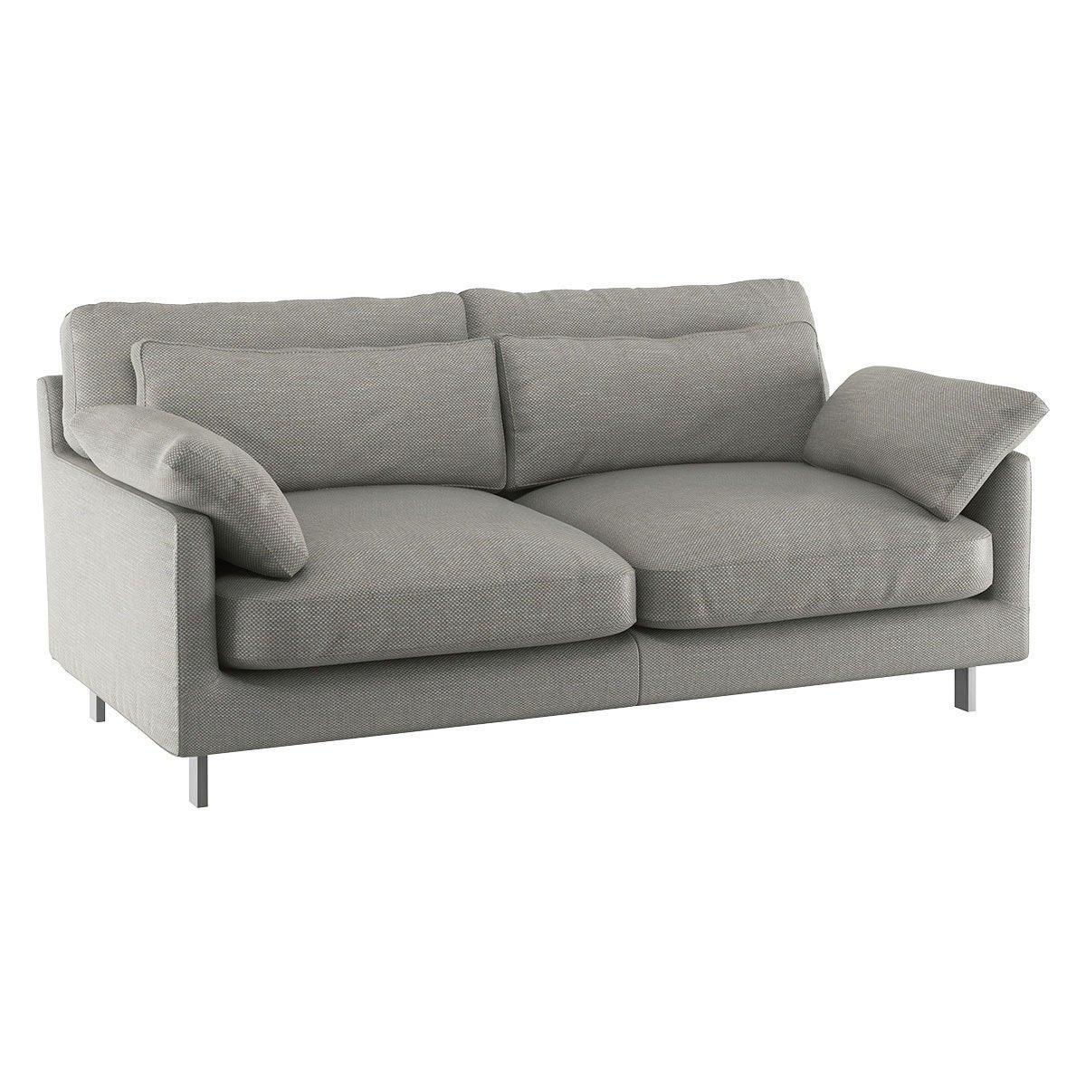 Habitat Cuscino 2 Seater Textured Fabric Sofa - Light Grey – image 3