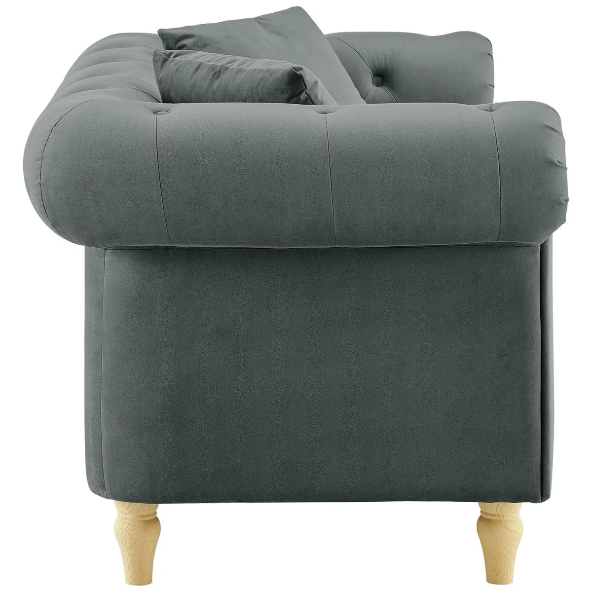 Habitat Clarendon Chesterfield Velvet 2 Seater Sofa-Charcoal – image 11