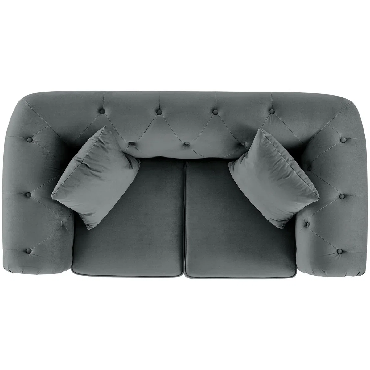 Habitat Clarendon Chesterfield Velvet 2 Seater Sofa-Charcoal – image 12