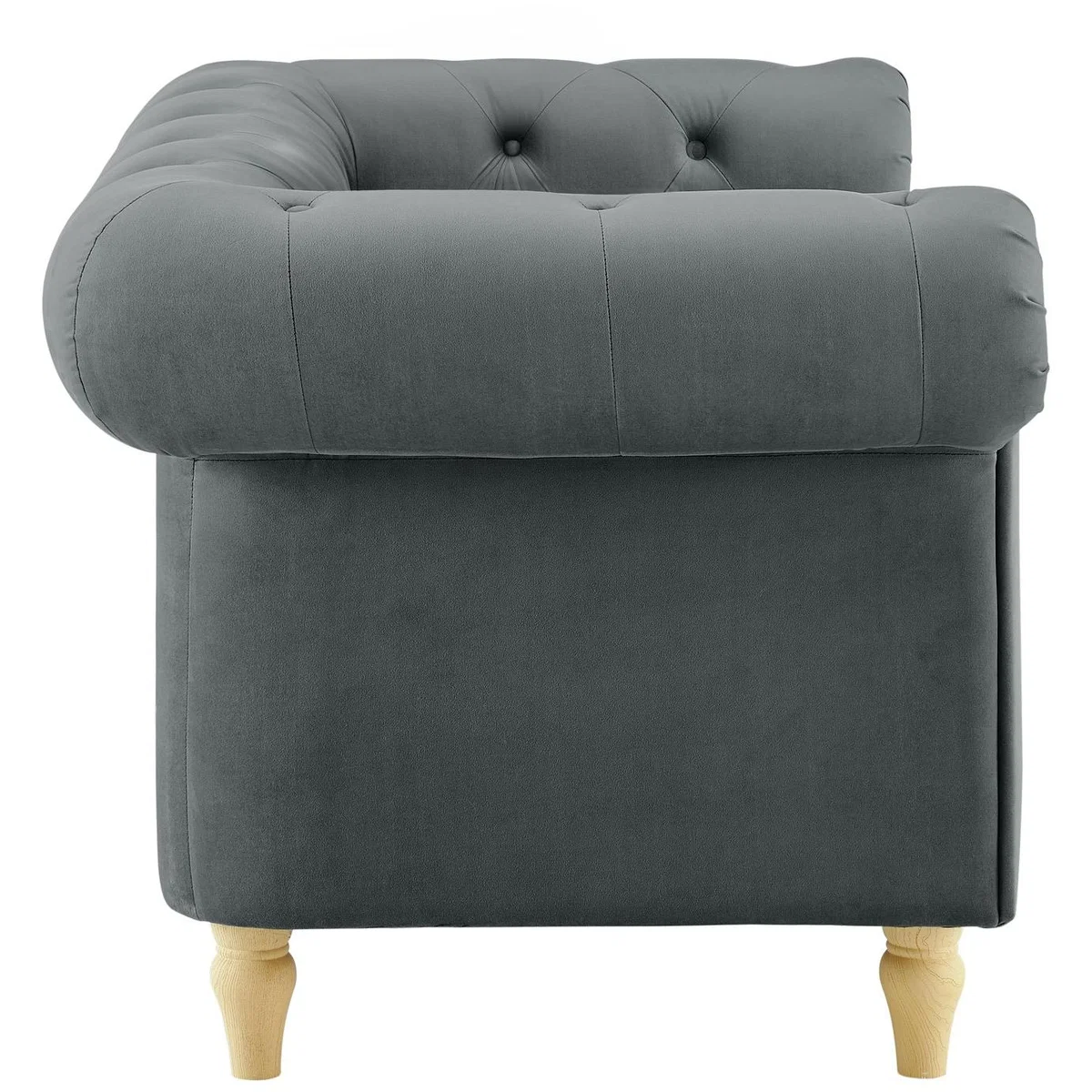 Habitat Clarendon Chesterfield Velvet 2 Seater Sofa-Charcoal – image 6