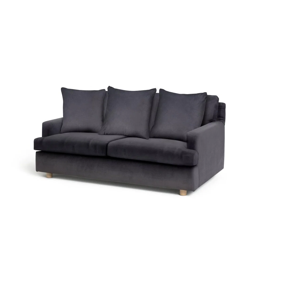 Habitat Lana 2 Seater Velvet Sofa with Cushion - Charcoal – image 3