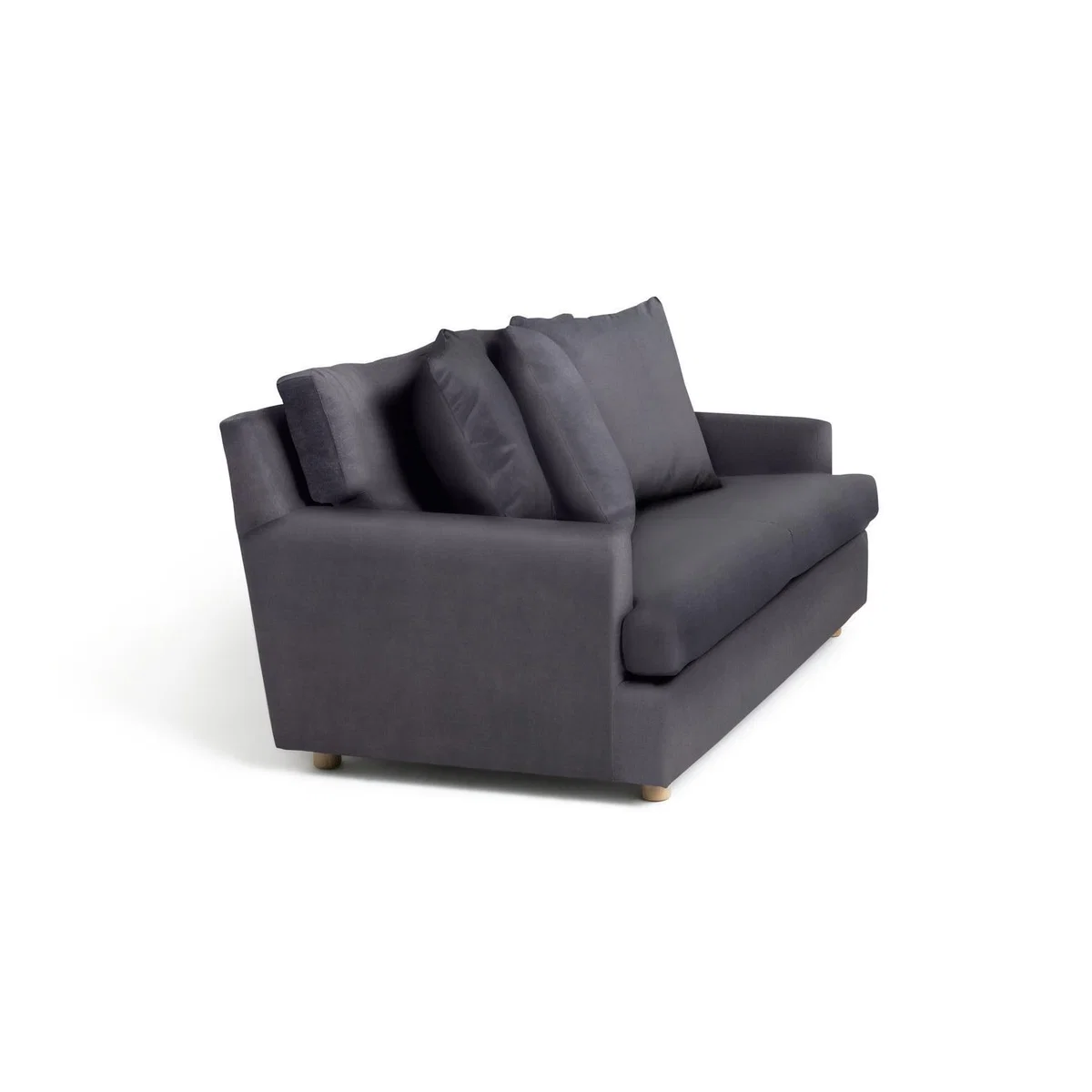 Habitat Lana 2 Seater Velvet Sofa with Cushion - Charcoal – image 5
