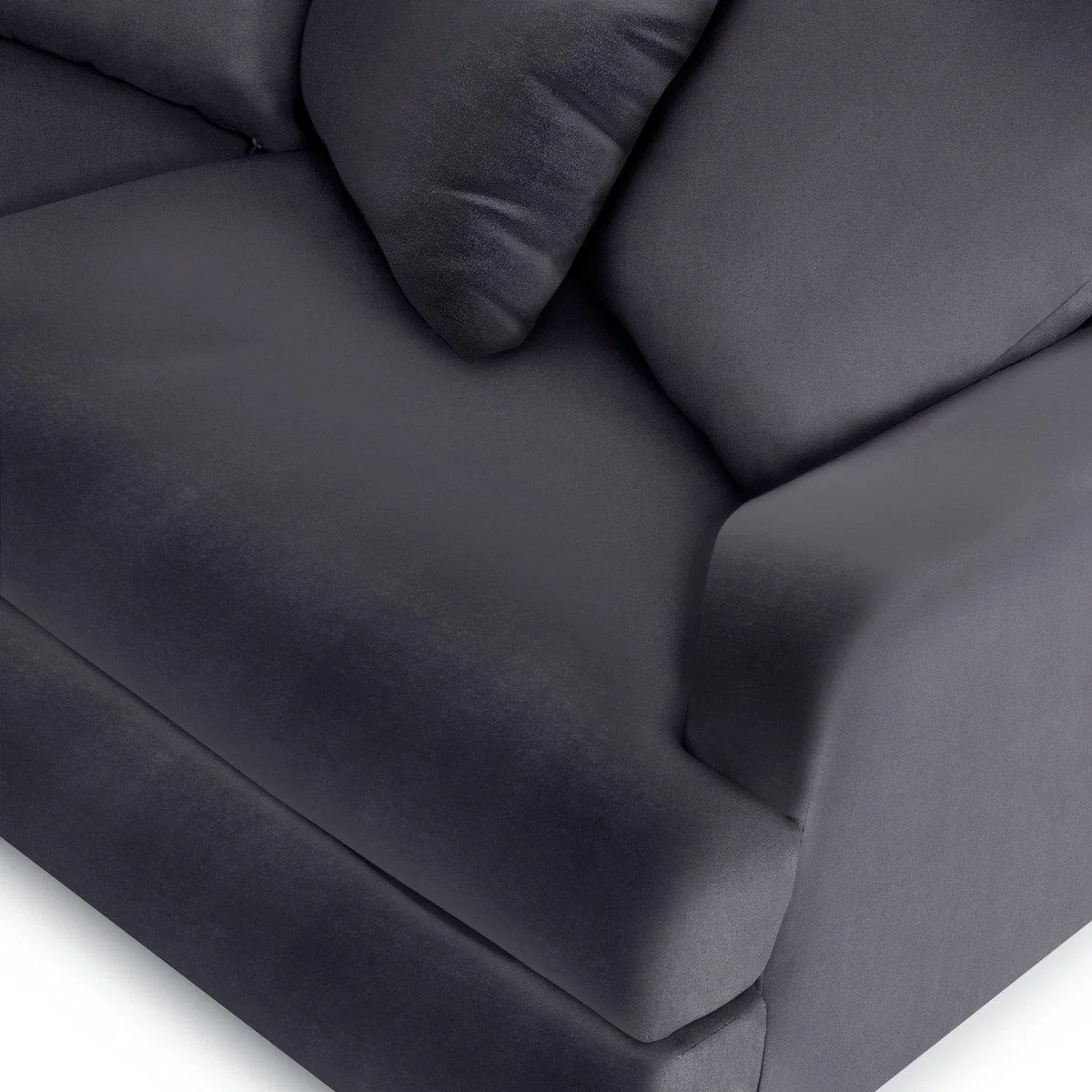Habitat Lana 2 Seater Velvet Sofa with Cushion - Charcoal – image 6