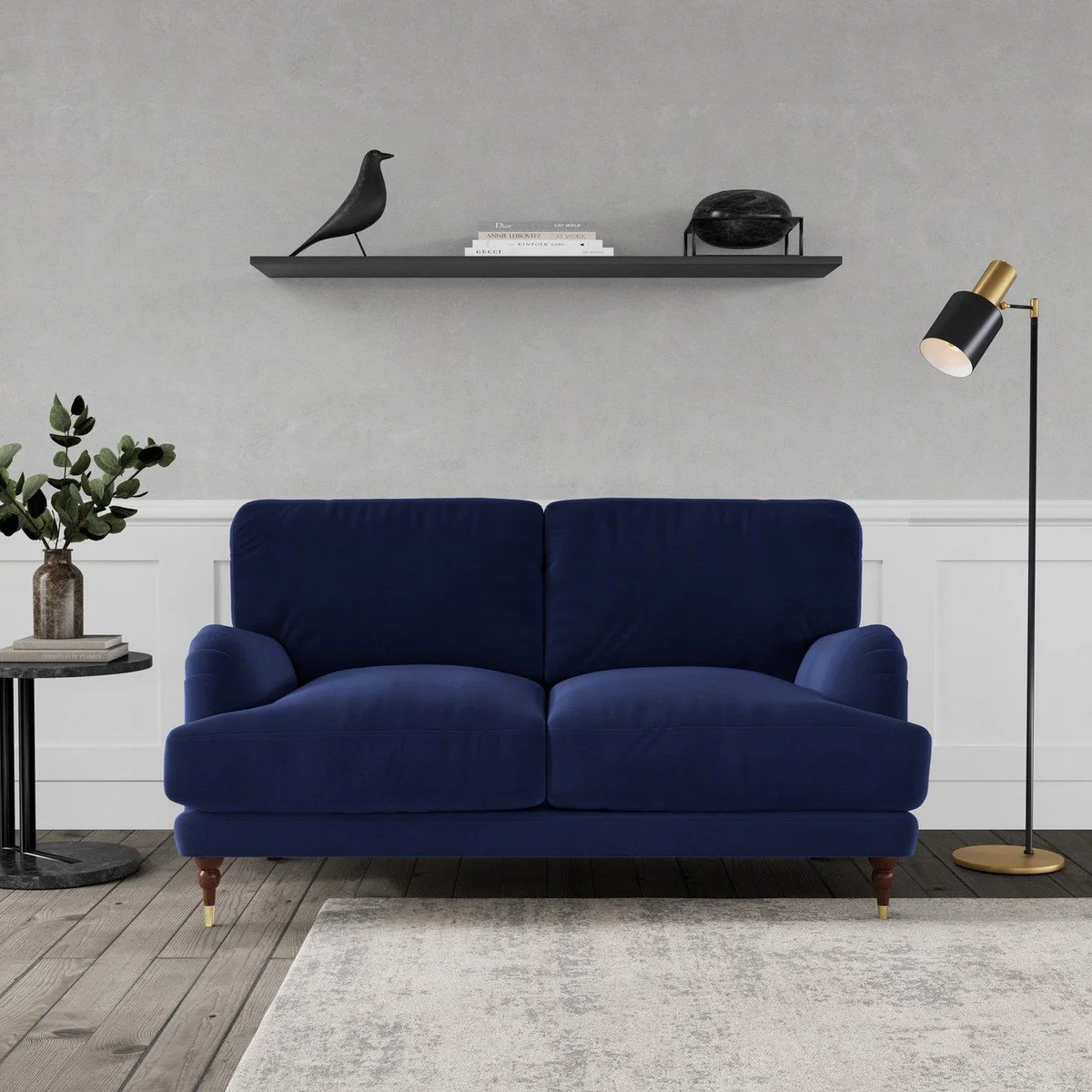 Swoon Charlbury Velvet 2 Seater Sofa - Ink Blue – image 3