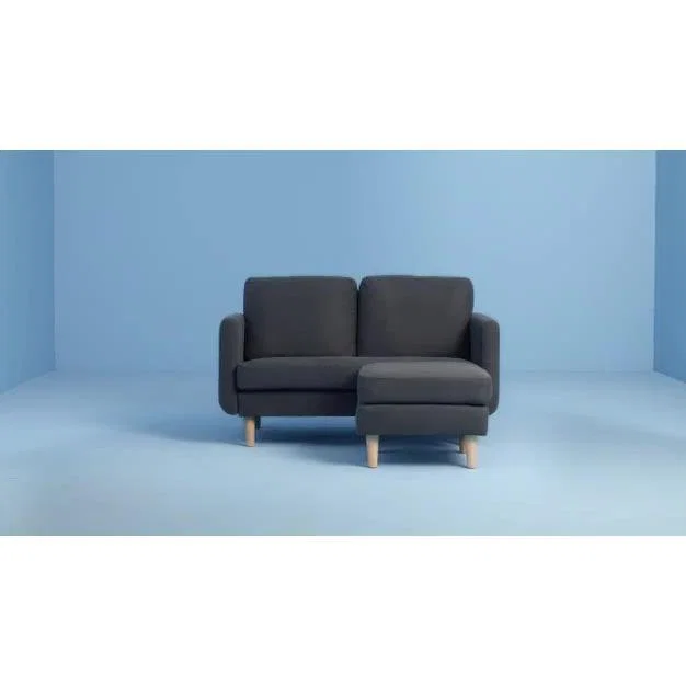 Habitat Remi 2 Seater Fabric Chaise in a Box - Charcoal – image 2