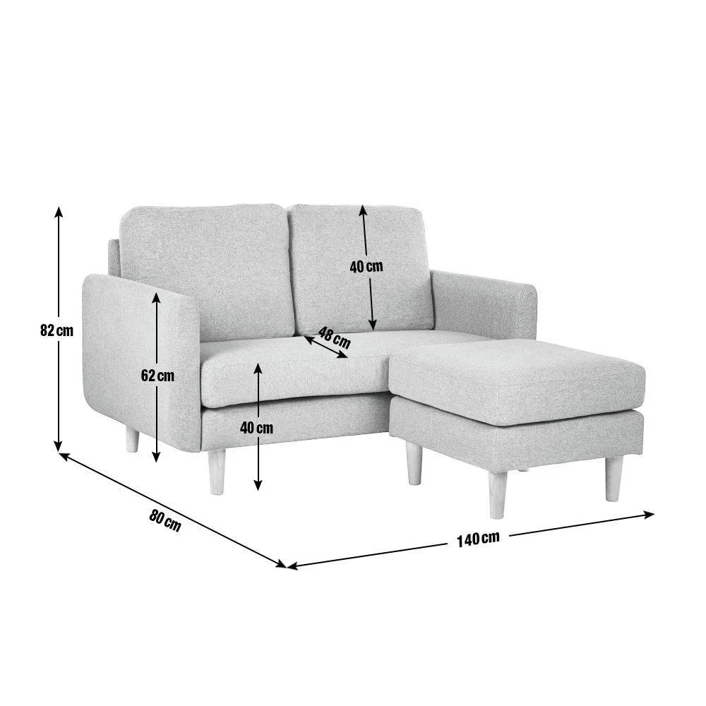 Habitat Remi 2 Seater Fabric Chaise in a Box - Charcoal – image 11