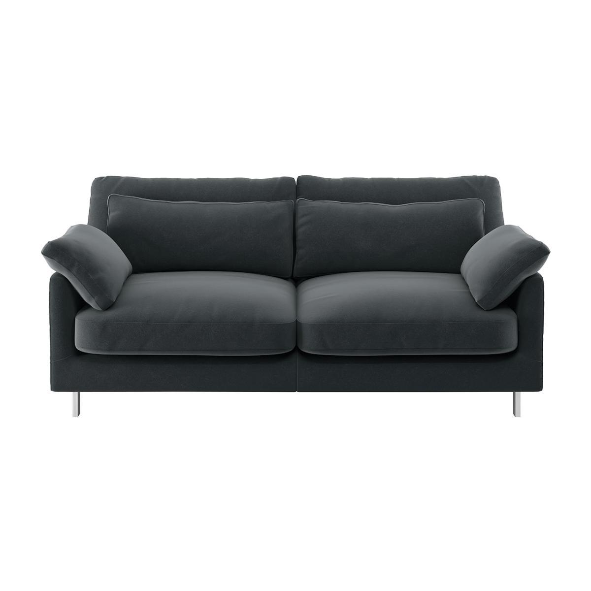 Habitat Cuscino 2 Seater Velvet Sofa - Dark Grey – image 1