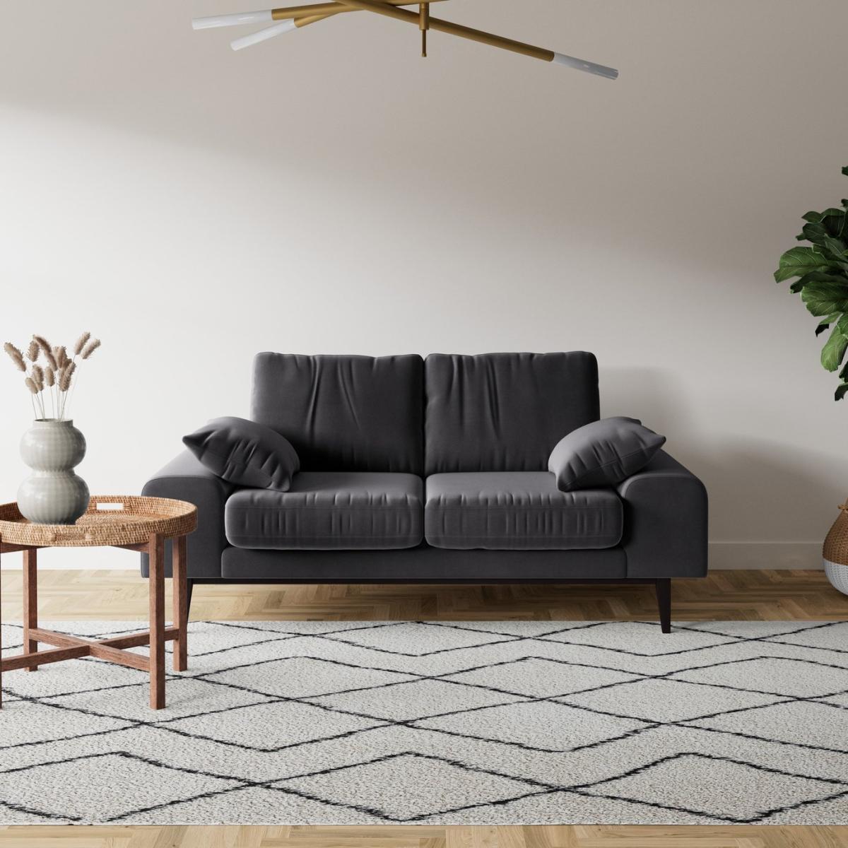 Swoon Tulum Velvet 2 Seater Sofa - Granite Grey – image 3