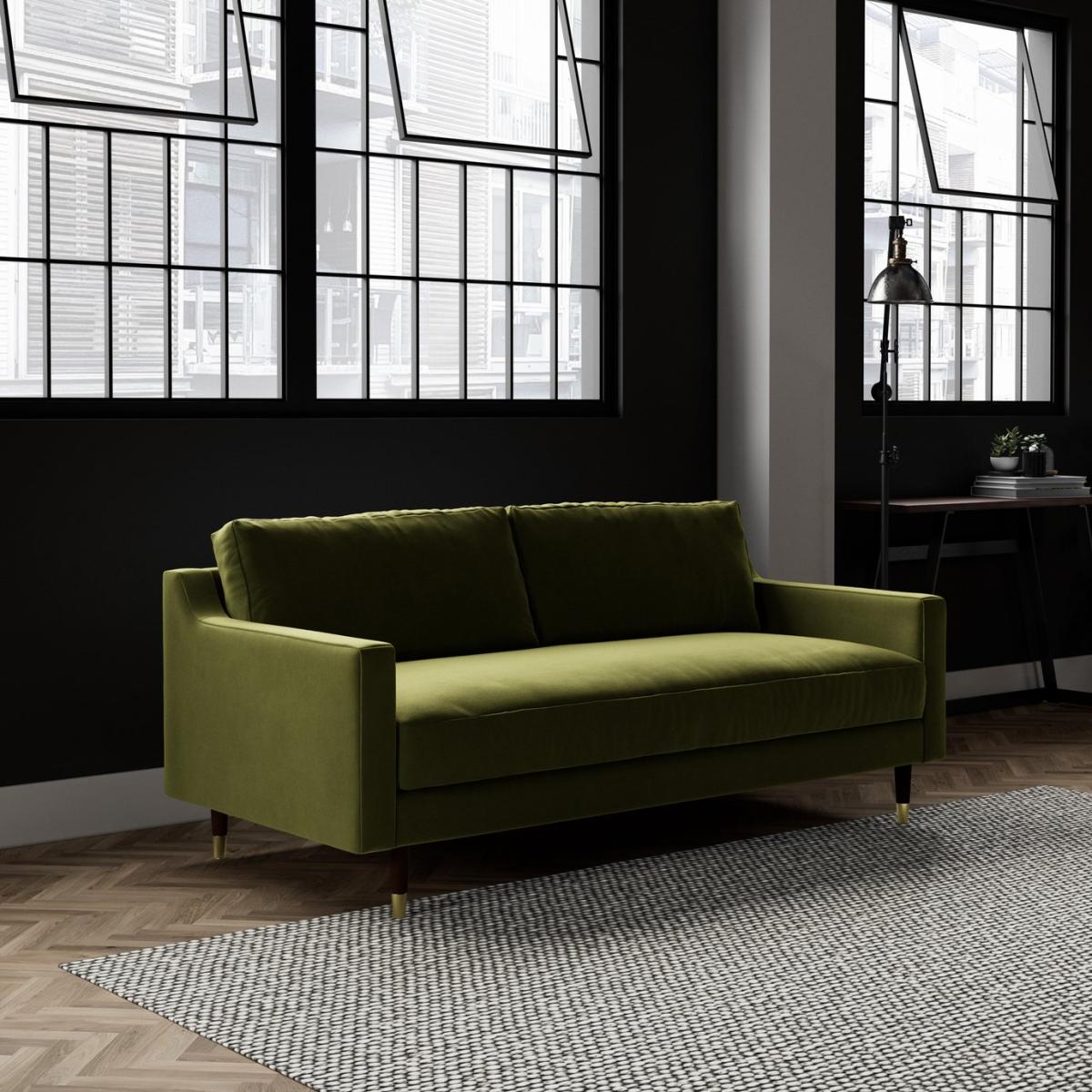 Swoon Rieti Velvet 2 Seater Sofa - Fern Green – image 3