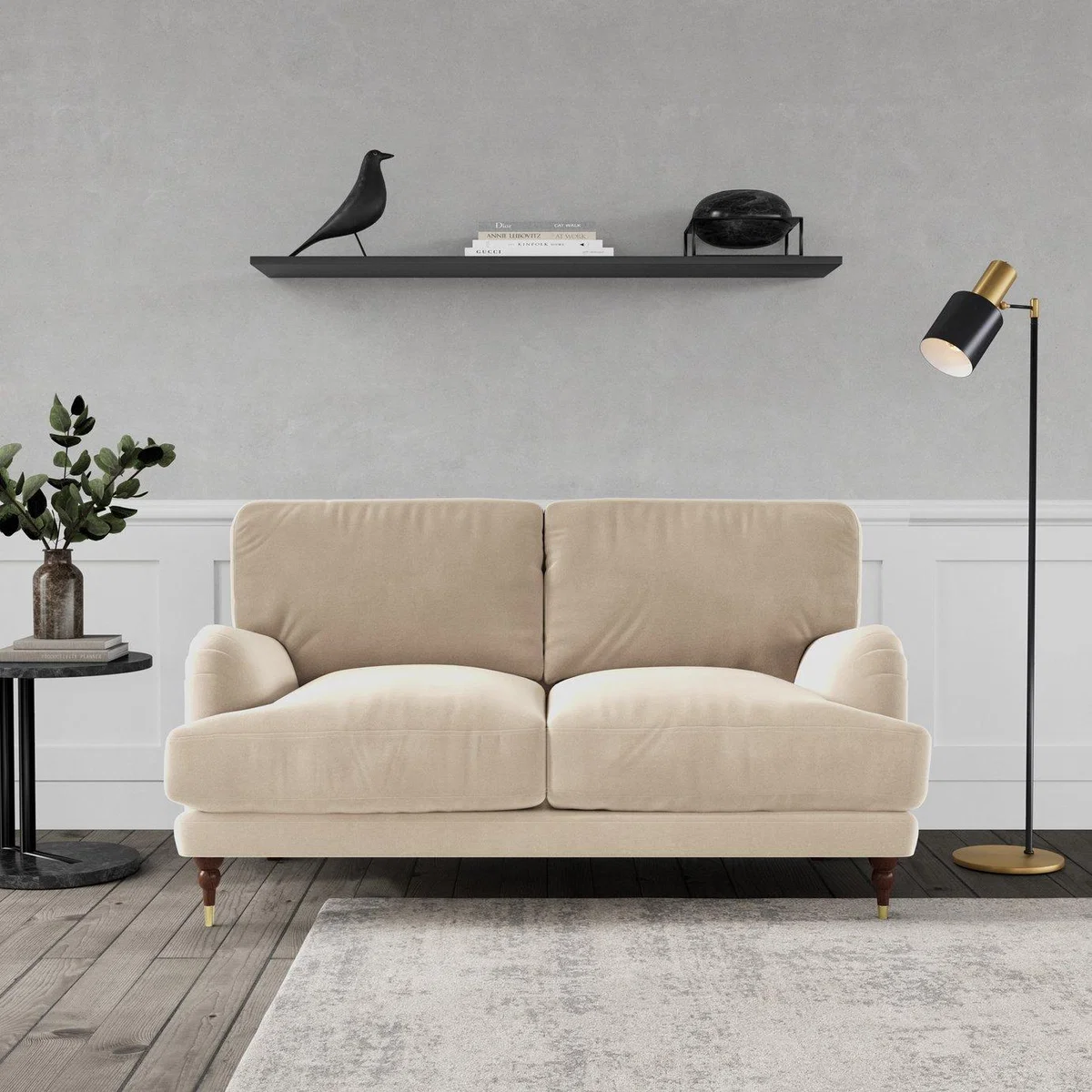 Swoon Charlbury Velvet 2 Seater Sofa - Taupe – image 3