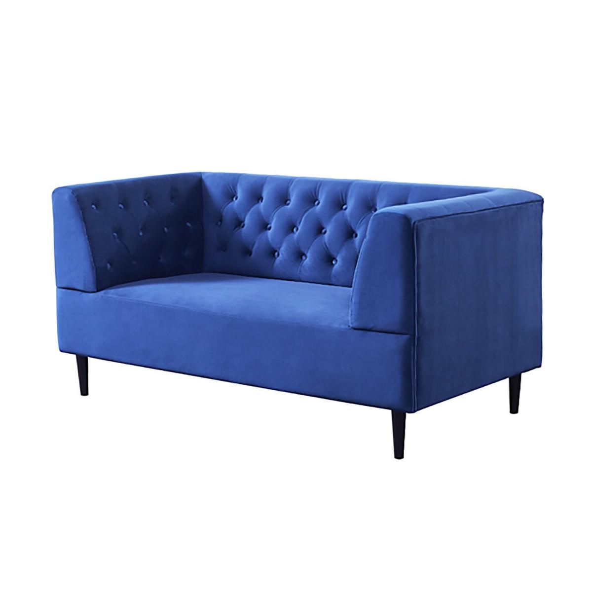 Habitat Blake 2 Seater Velvet Sofa - Navy – image 3