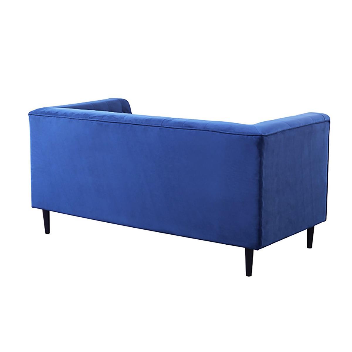 Habitat Blake 2 Seater Velvet Sofa - Navy – image 4