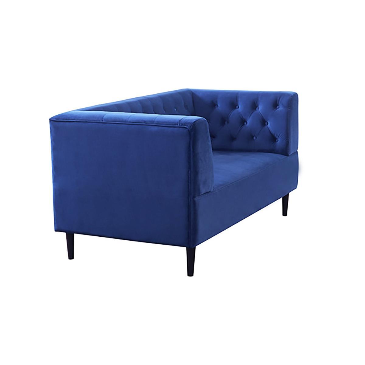 Habitat Blake 2 Seater Velvet Sofa - Navy – image 5