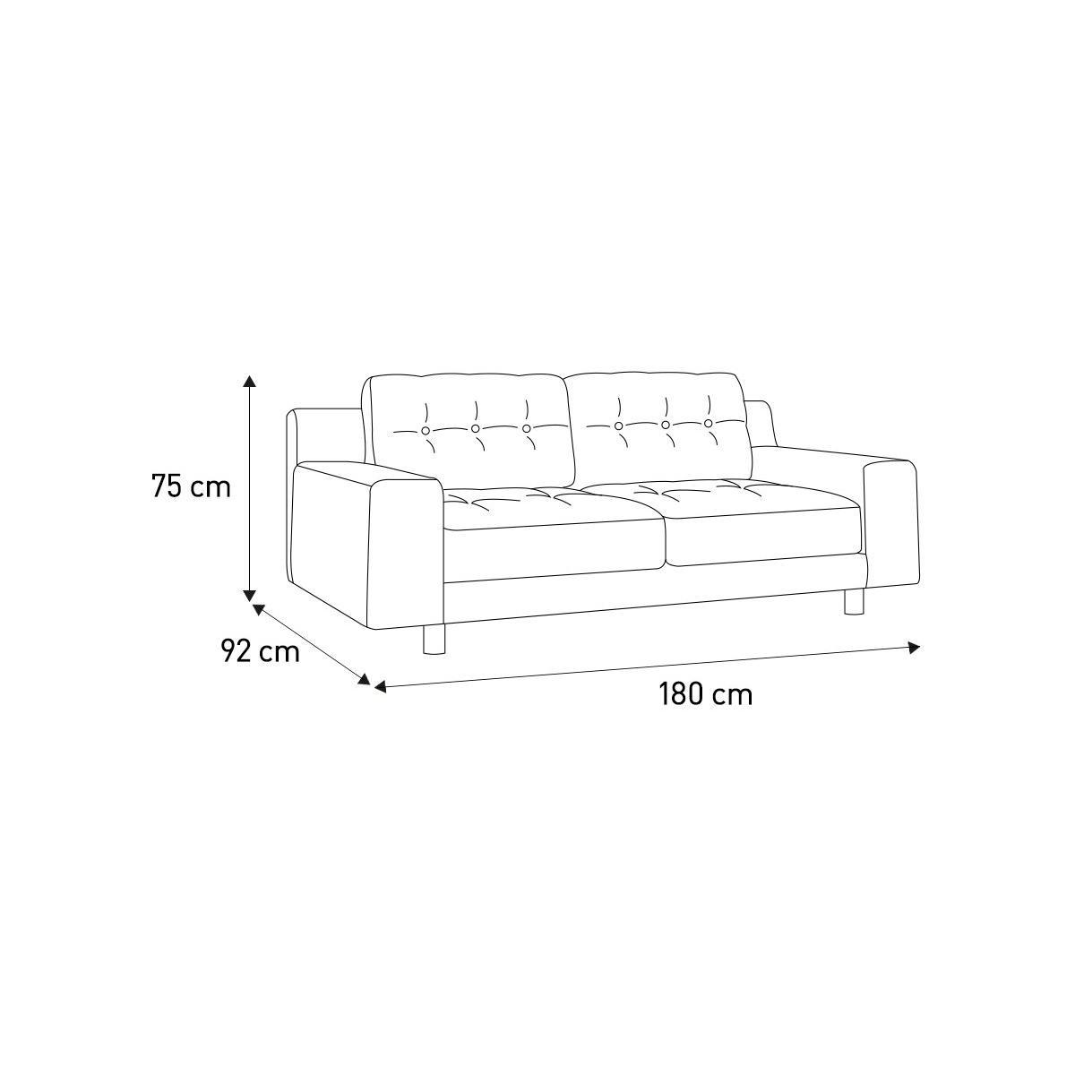 Habitat Hendricks 2 Seater Fabric Sofa - Black and White – image 6