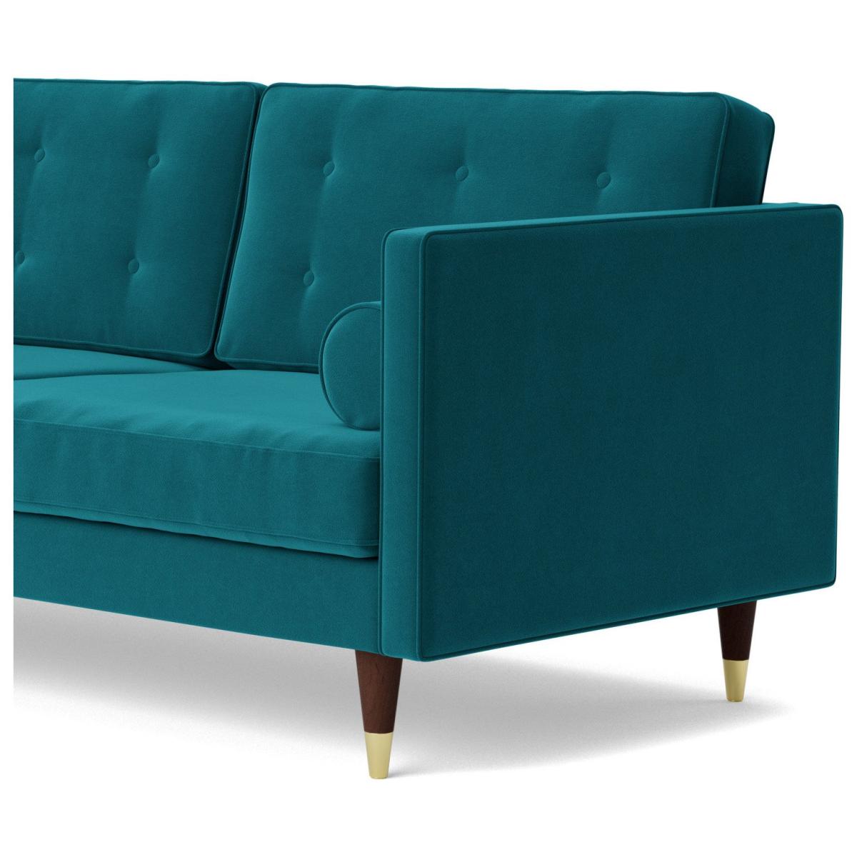 Swoon Porto Velvet 2 Seater Sofa- Kingfisher Blue – image 5