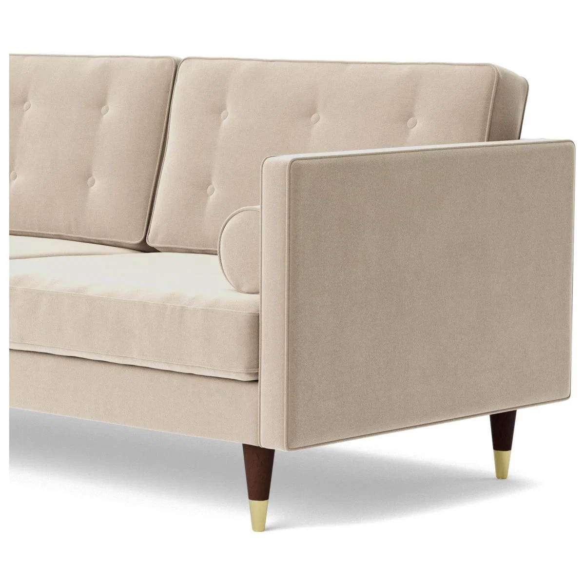 Swoon Porto Velvet 2 Seater Sofa - Taupe – image 5