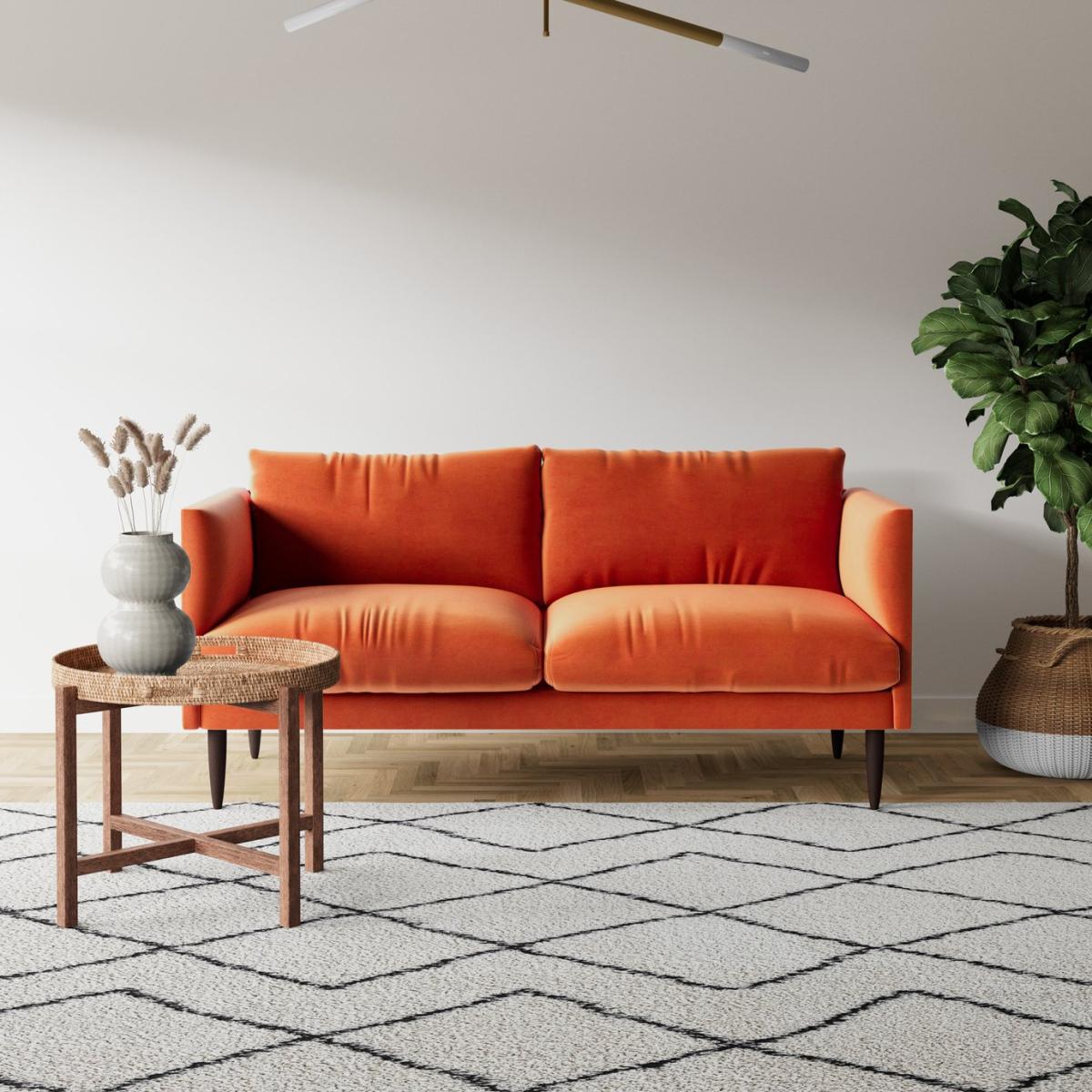 Swoon Luna Velvet 2 Seater Sofa - Burnt Orange – image 3