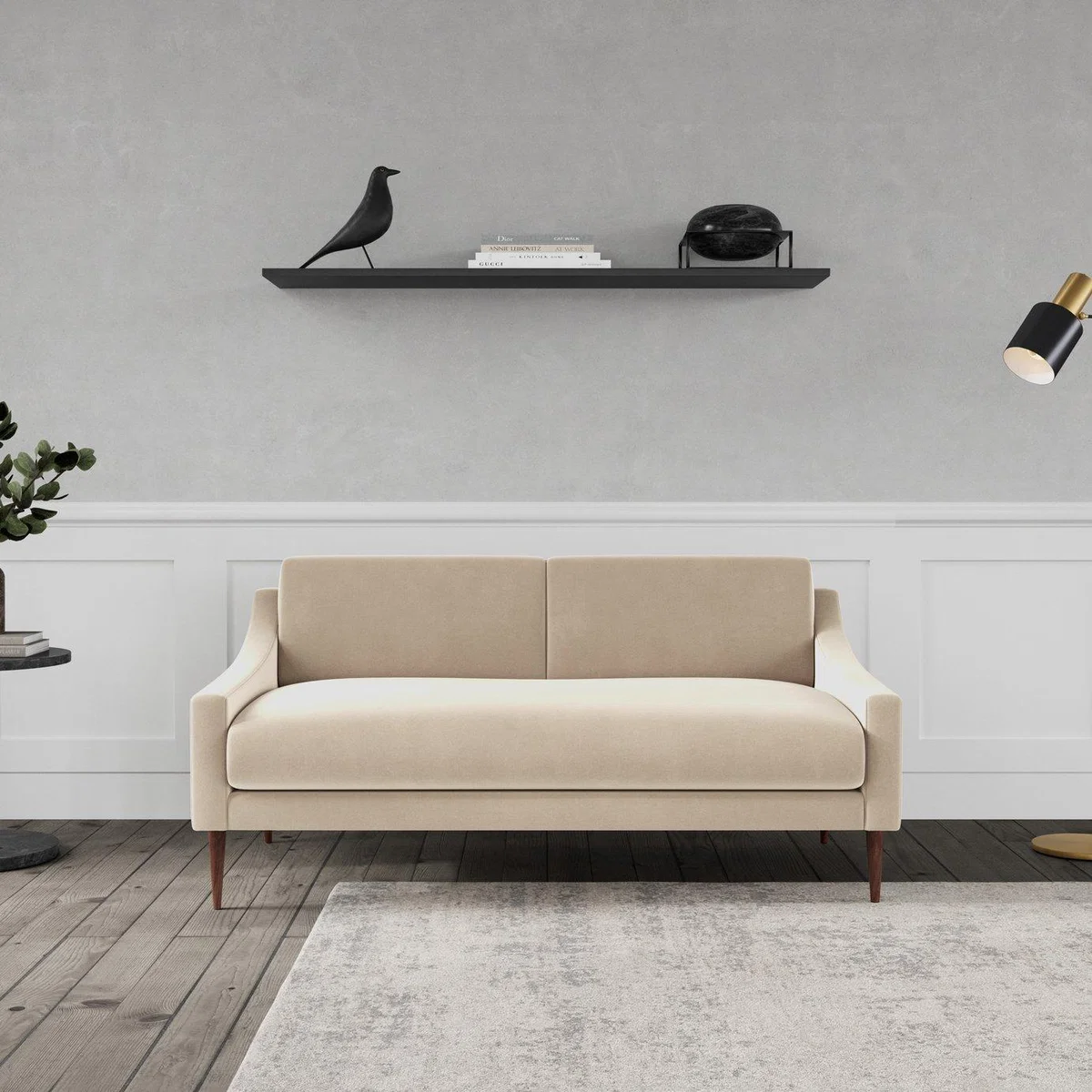 Swoon Turin Velvet 2 Seater Sofa - Taupe – image 3