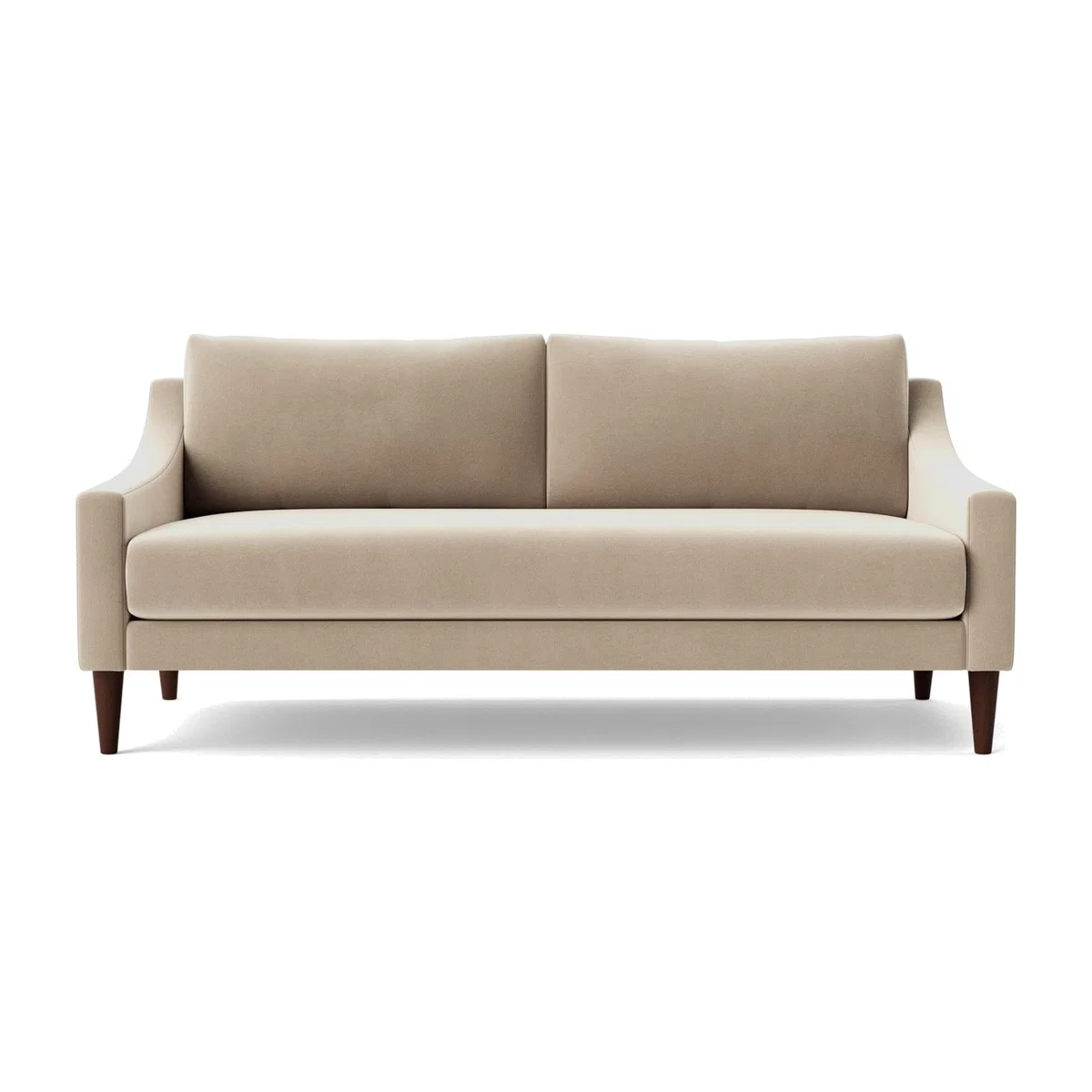 Swoon Turin Velvet 2 Seater Sofa - Taupe – image 1