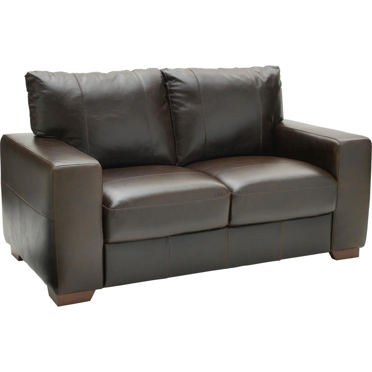 Habitat Eton 2 Seater Leather Sofa - Dark Brown – image 4