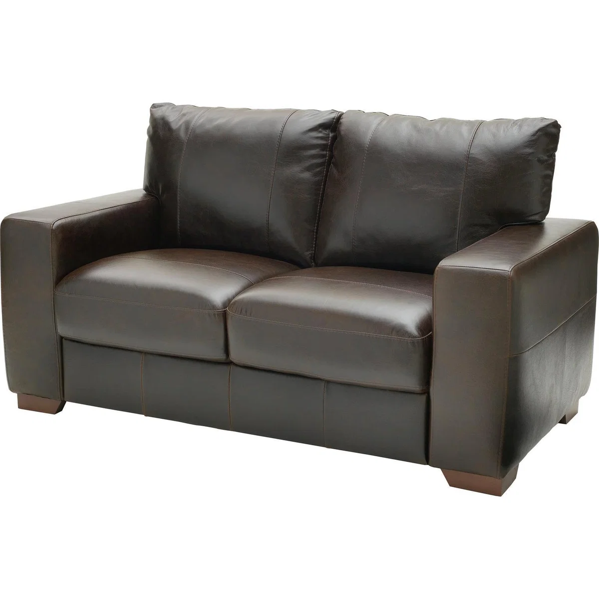 Habitat Eton 2 Seater Leather Sofa - Dark Brown – image 5
