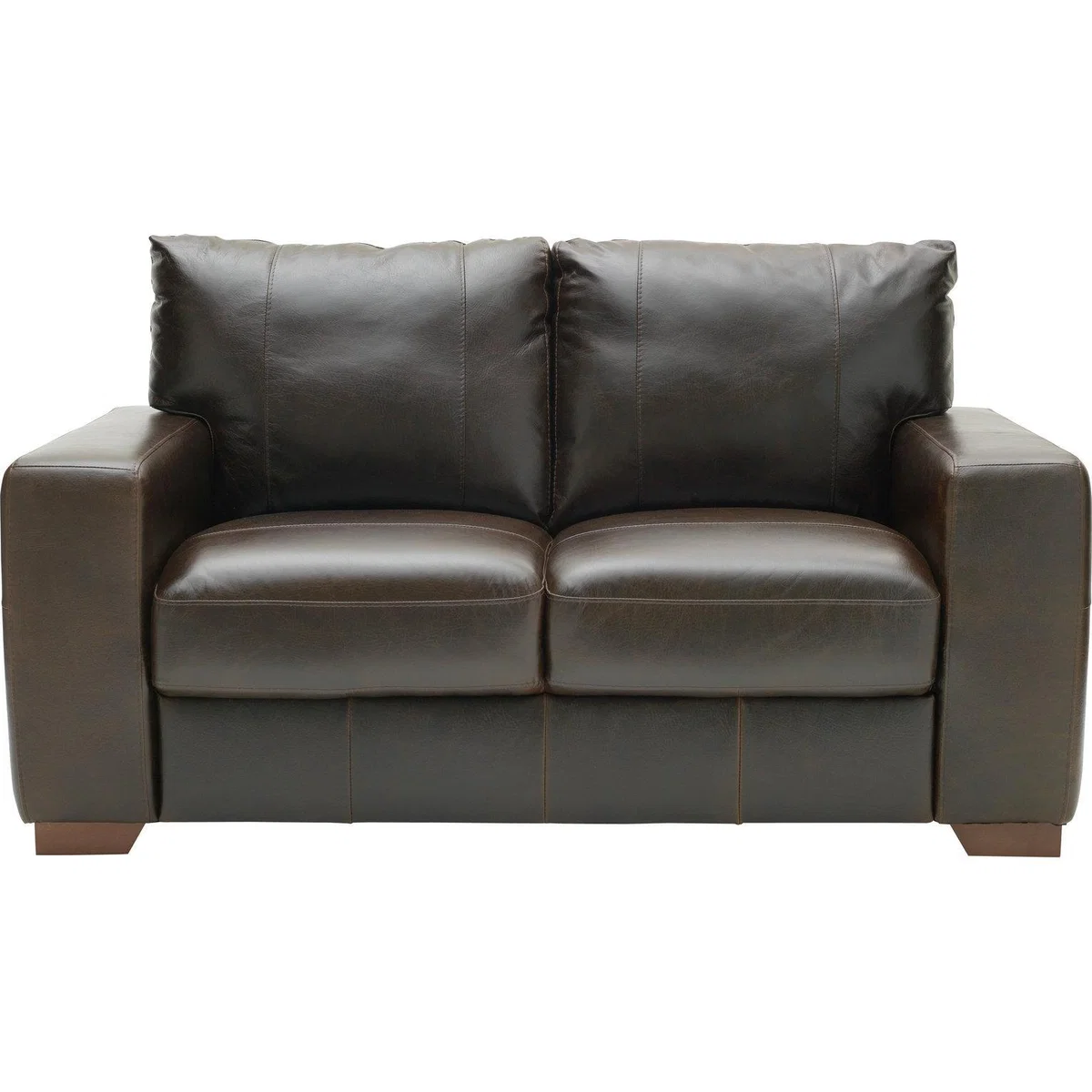 Habitat Eton 2 Seater Leather Sofa - Dark Brown – image 1